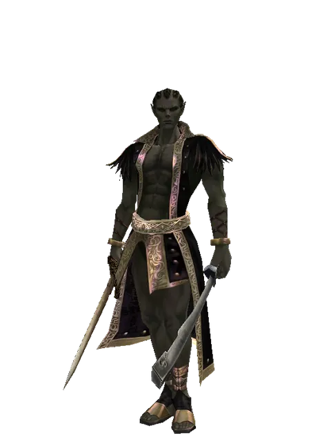 Spinebone Sword*Crimson Sword on a male Orc mystic, front view