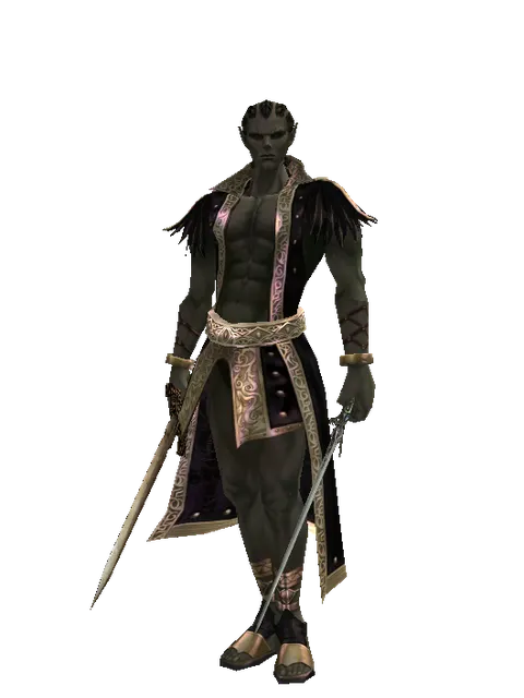 Spinebone Sword*Elven Sword on a male Orc mystic, front view