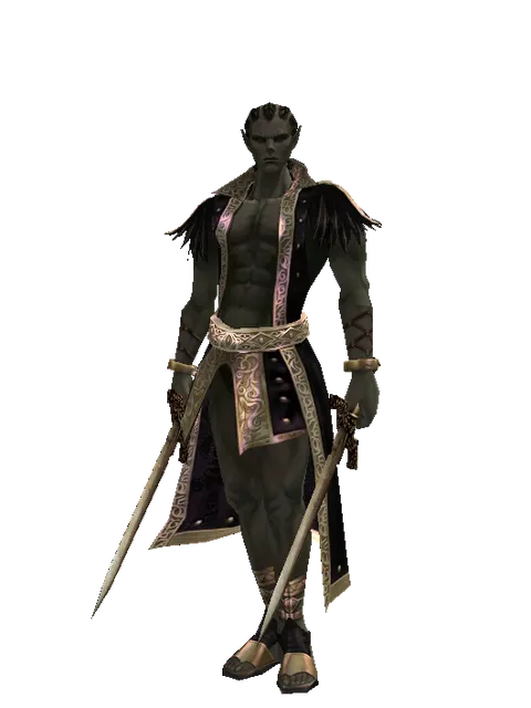 Spinebone Sword*Spinebone Sword on a male Orc mystic, front view