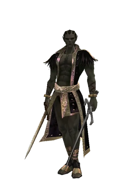 Spinebone Sword*Sword of Revolution on a male Orc mystic, front view