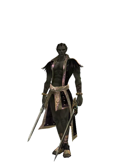 Spirit Sword*Sword of Delusion on a male Orc mystic, front view