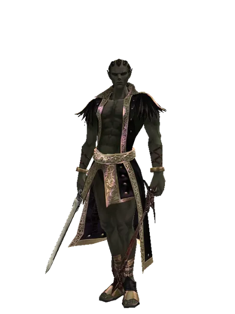Spirit Sword*Sword of Nightmare on a male Orc mystic, front view