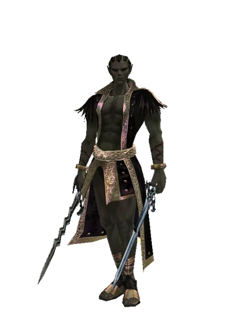Stormbringer*Caliburs on a male Orc mystic, front view