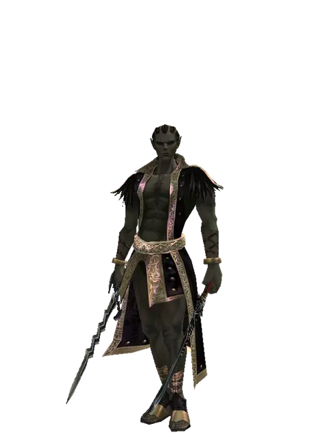 Stormbringer*Samurai Long sword on a male Orc mystic, front view