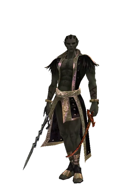 Stormbringer*Shamshir on a male Orc mystic, front view