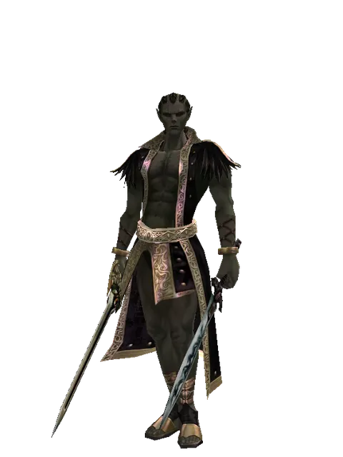 Sword of Delusion*Tsurugi on a male Orc mystic, front view
