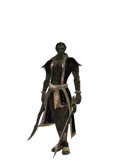 Sword of Limit*Sword of Delusion on a male Orc mystic, front view