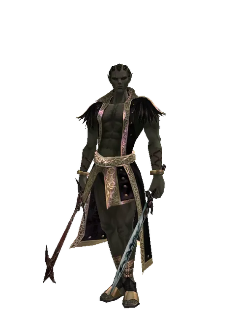 Sword of Nightmare*Tsurugi on a male Orc mystic, front view