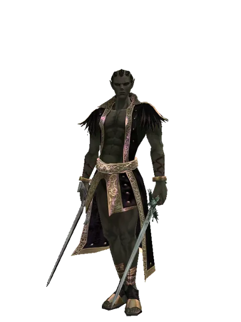 Sword of Revolution*Elven Long Sword on a male Orc mystic, front view