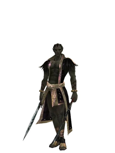 Tsurugi*Samurai Long Sword on a male Orc mystic, front view