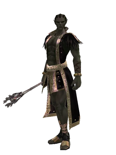 Blood of Saints on a male Orc mystic, front view