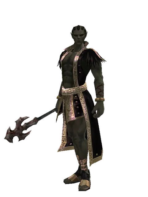 Crucifix of Blood on a male Orc mystic, front view