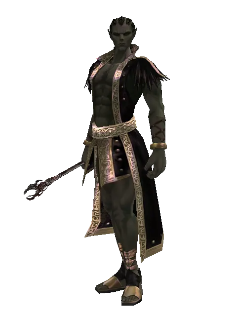 Heathen's Book on a male Orc mystic, front view