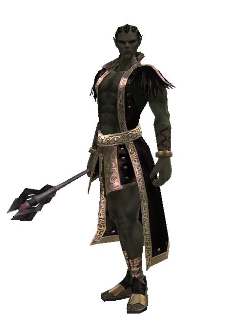 Temptation of Abyss on a male Orc mystic, front view