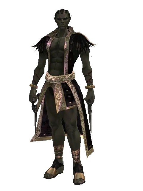 Single-Edged Jamadhr on a male Orc mystic, front view