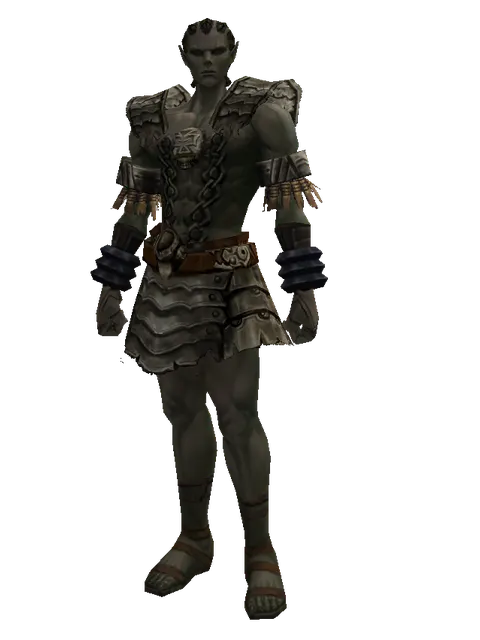 Blast Plate (heavy armor) on a male Orc mystic, front view