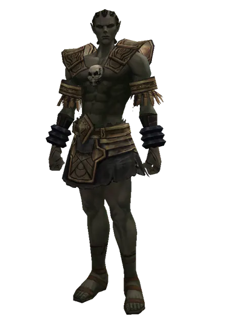 Bronze (heavy armor) on a male Orc mystic, front view