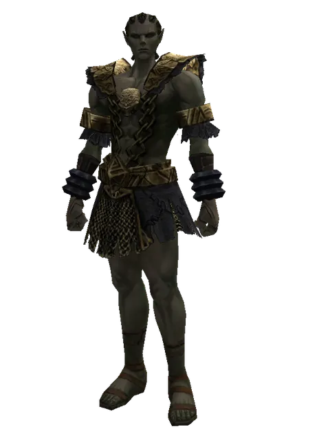 Compound Scale (heavy armor) on a male Orc mystic, front view