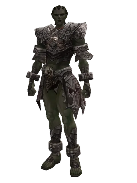 Doom Plate Set on a male Orc mystic, front view