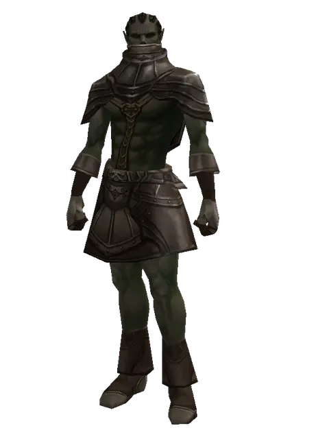 Dwarven Chain (heavy armor) on a male Orc mystic, front view