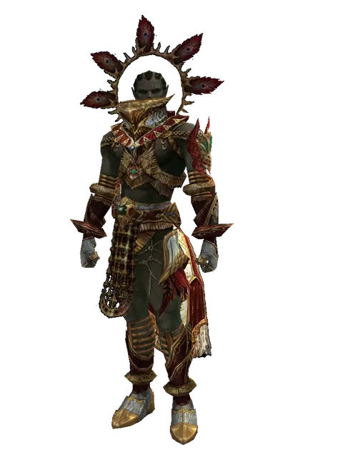 Dynasty Platinum [Weapon Master] (heavy armor) on a male Orc mystic, front view
