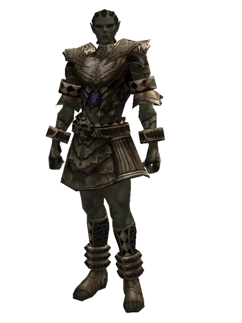 Fullplate (heavy armor) on a male Orc mystic, front view