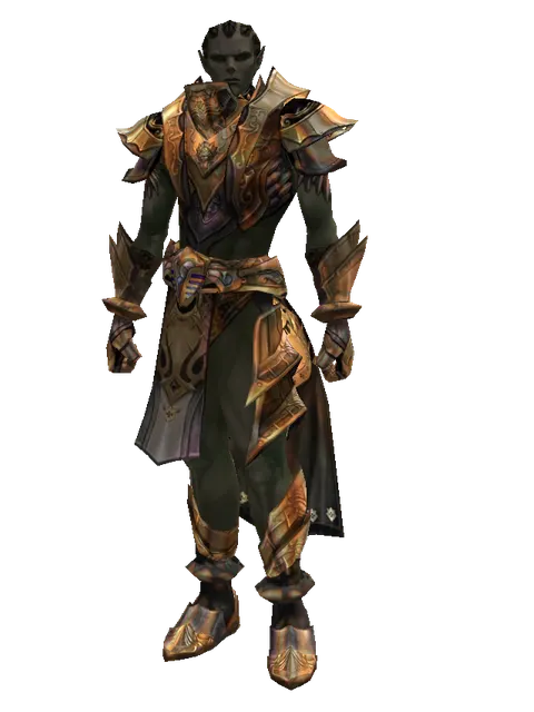 Imperial Crusader Set on a male Orc mystic, front view