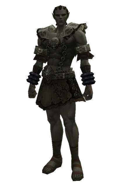 Mithril Set - Heavy on a male Orc mystic, front view