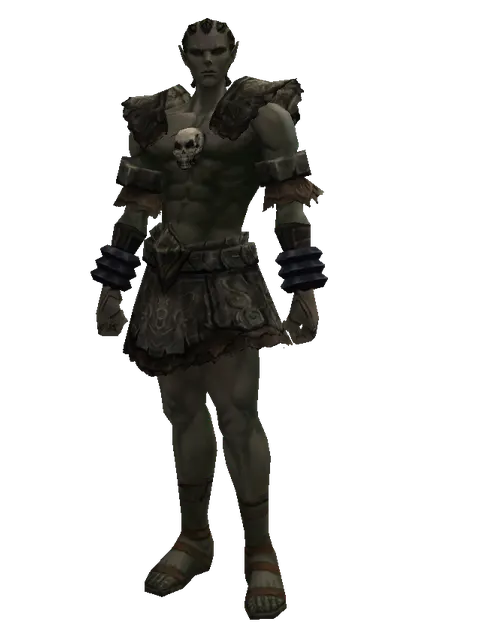 Scale (heavy armor) on a male Orc mystic, front view