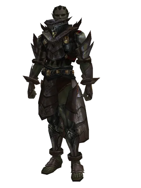 Tallum Plate Set on a male Orc mystic, front view