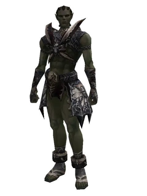 Avadon Leather Set on a male Orc mystic, front view