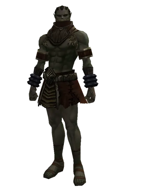 Banded Mithril (light armor) on a male Orc mystic, front view