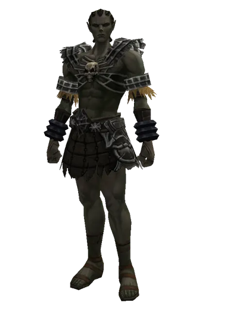 Bone (light armor) on a male Orc mystic, front view