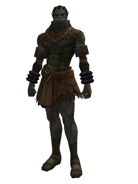 Cotton (light armor) on a male Orc mystic, front view