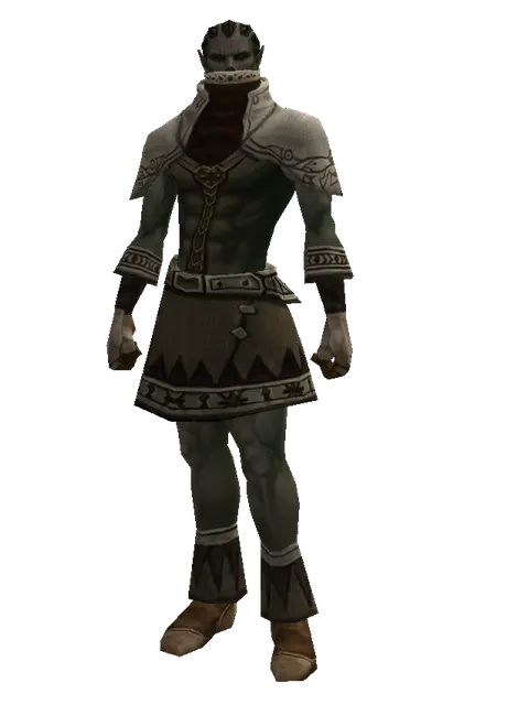 Drake Leather Set on a male Orc mystic, front view