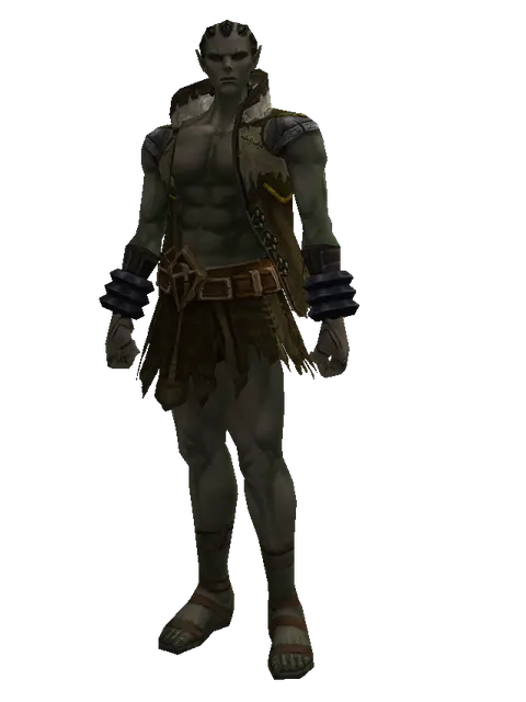 Hard Leather (light armor) on a male Orc mystic, front view