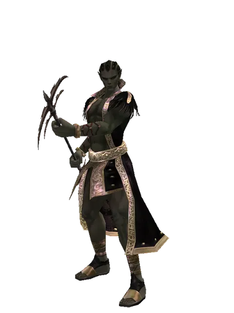 Body Slasher on a male Orc mystic, front view