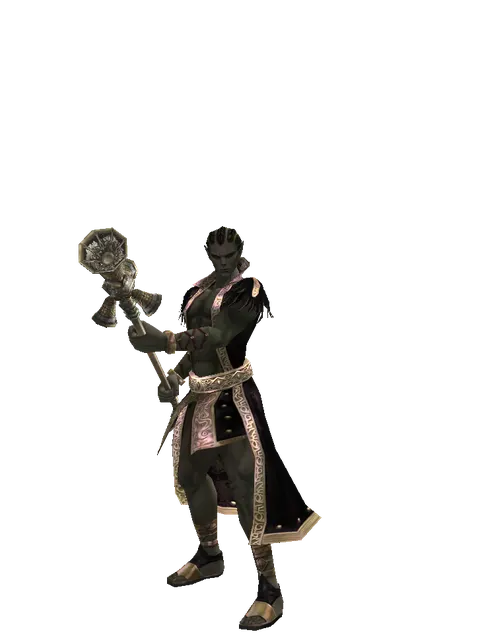 Chrono Campana on a male Orc mystic, front view