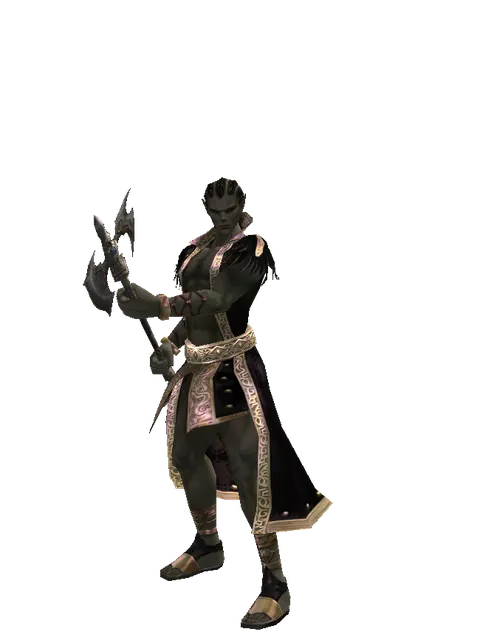 Great Axe on a male Orc mystic, front view