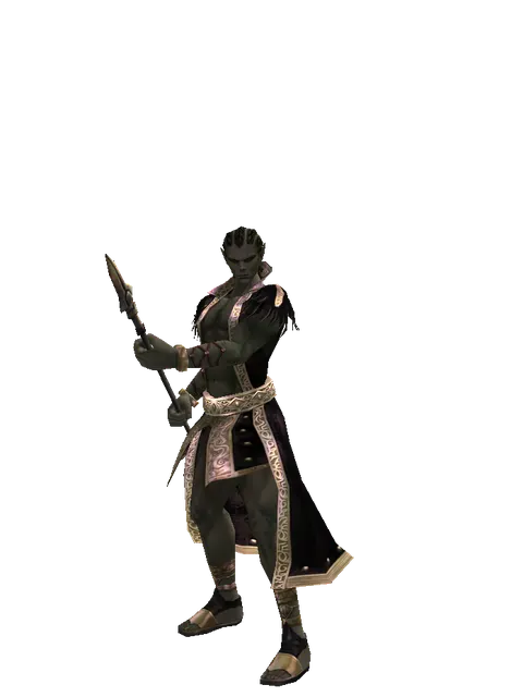 Great Spear on a male Orc mystic, front view