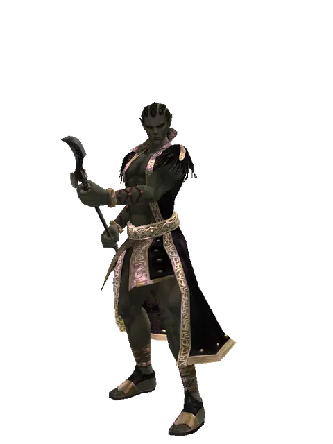 Scorpion on a male Orc mystic, front view