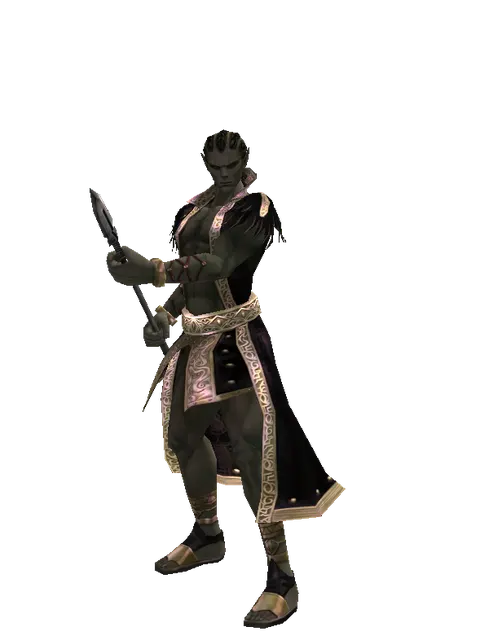 Short Spear on a male Orc mystic, front view