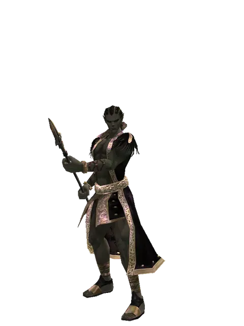 Spear of Silenos on a male Orc mystic, front view