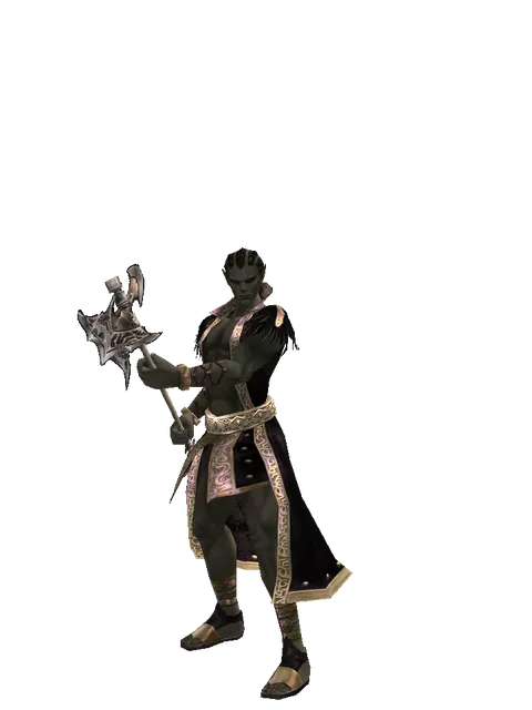 Tallum Glaive on a male Orc mystic, front view
