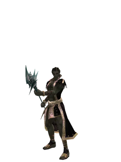 Tiphon's Spear on a male Orc mystic, front view