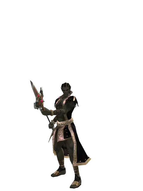 Vesper Pole on a male Orc mystic, front view