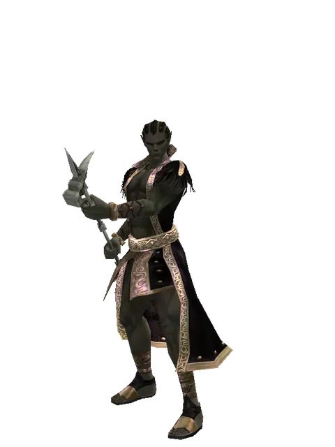 War Hammer on a male Orc mystic, front view