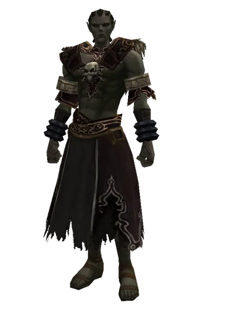 Cursed (robe) on a male Orc mystic, front view