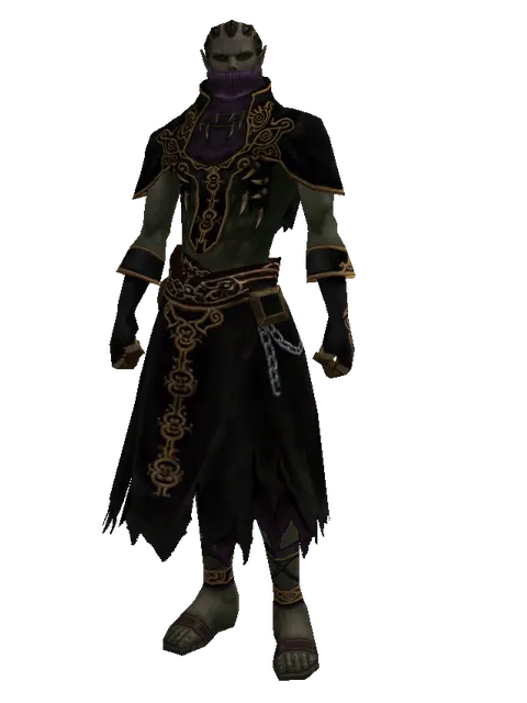 Demon's Set on a male Orc mystic, front view