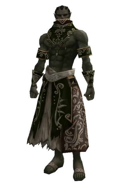 Divine Set on a male Orc mystic, front view